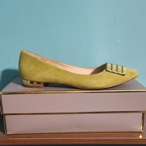 Louise et Cie Lime Green Flats with Gold Accent